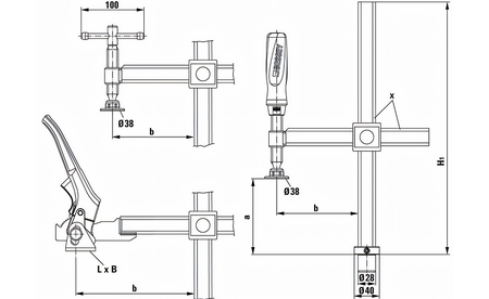 Spannelement variabel für Werkbänke 200 mm - sautershop