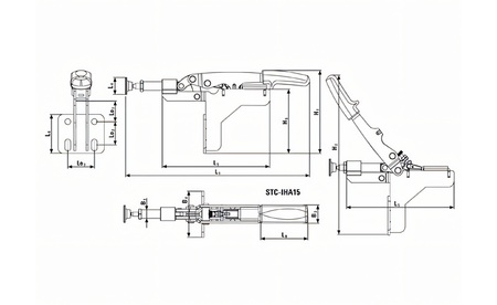 Schubstangenspanner mit abgewinkelter Grundplatte STC-IHA /10 - sautershop