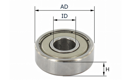 Kugellager für Oberfräser AD: 9,52mm ID: 4,76mm - sautershop