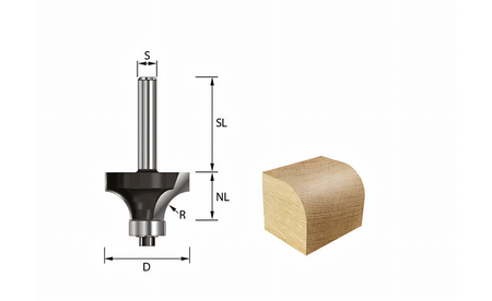 Abrundfräser HM Z2 R: 9,5mm NL: 15,9mm - sautershop