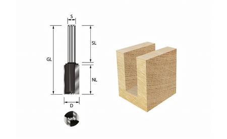 Nutfräser HW Z2 D: 8mm NL: 20mm - sautershop