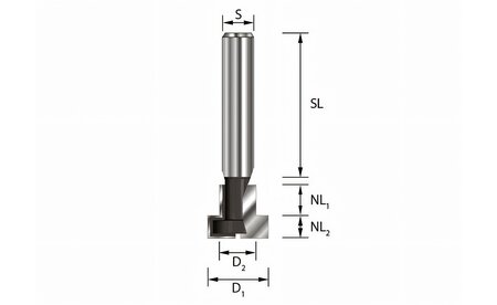 T-Nutfräser Set 5-teilig M5 - M6 - M8 - M10 - M12 - sautershop