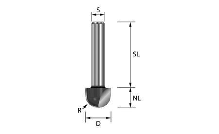 Hohlkehlfräser HW (HM) Z2 R:11mm - sautershop