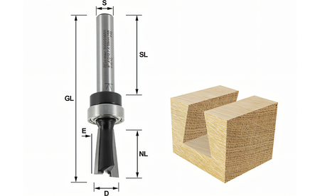 Zinkenfräser  Ø12,7mm | 8° mit Kugellager Ø15,87 mm - sautershop