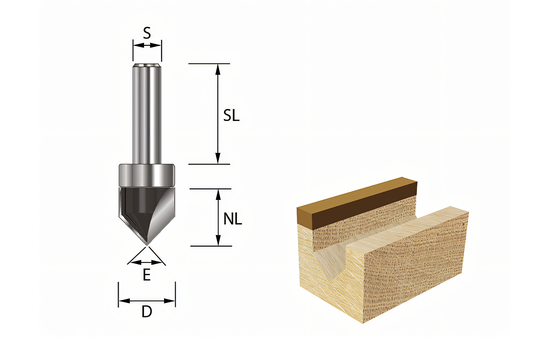 V-Nut- & Schriftenfräser HW (HM) - sautershop