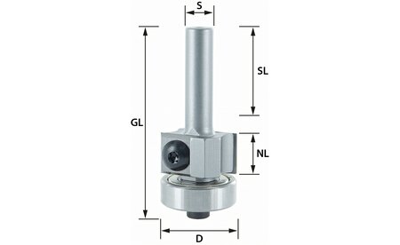 Wendeplatten Bündigfräser mit Kugellager stirnseitig Ø 22 mm - sautershop