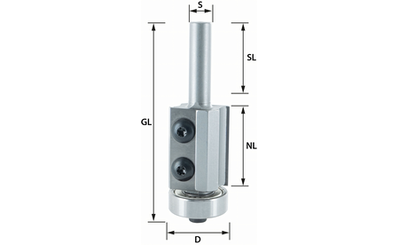 Wendeplatten Bündigfräser mit Kugellager stirnseitig Ø 22 mm - sautershop