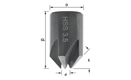 Aufsteckversenker HSS-G Ø 3,5 mm - sautershop