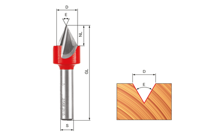 freud V-Nutfräser VHM D12,7 S8 60° - sautershop