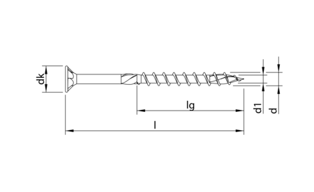 HECO-TOPIX-plus 4,5 x 40, Senkkopfschraube, T-25, TG, A3K, 500 Stück HC-62245 1