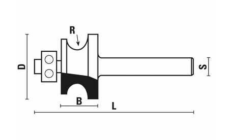 Halbstabfräser mit Kugellager D=28 mm, R 4,8 mm - sautershop