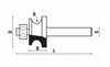 Halbstabfräser mit Kugellager D=22 mm, R 3,2 mm - sautershop