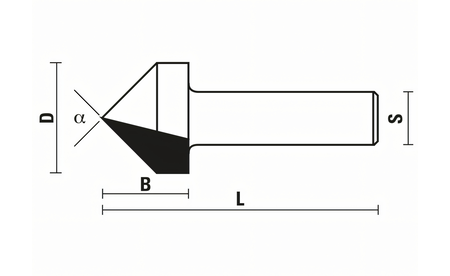 V-Nutfräser E 90°, D 38,1 mm - sautershop