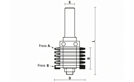 Finger-Schlitz-Zapfenfräser mit Anlauflager D 39,7 mm - sautershop