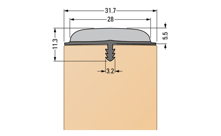 Ergosoft Stegkante Weiß 31,7 x 5,5 mm - 1 Meter - sautershop