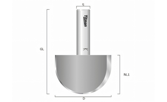 Hohlkehlfräser HM Z2 R: 25,4mm NL: 35mm - sautershop