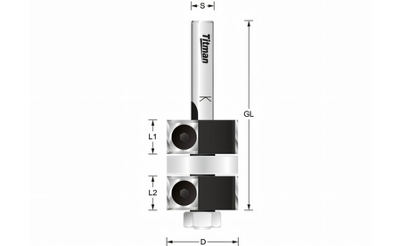 Doppel-Bündigfräser HW (HM) Z=2+2 - sautershop