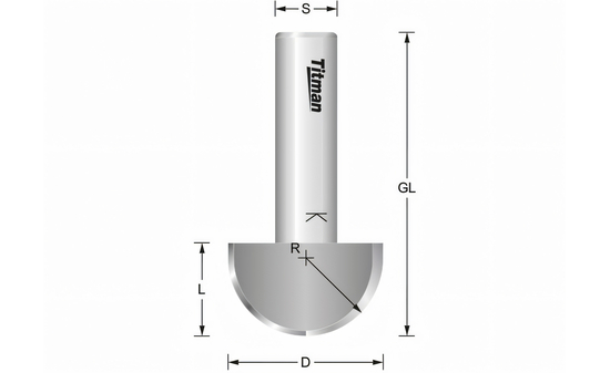 Hohlkehlfräser HM Z2 R: 15mm NL: 18mm - sautershop