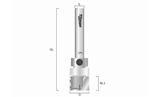 Bündigfräser mit KL schaftseitig Ø12,7 mm S6 - sautershop