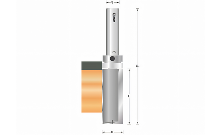 Bündigfräser mit KL schaftseitig Ø25 mm S12 - sautershop