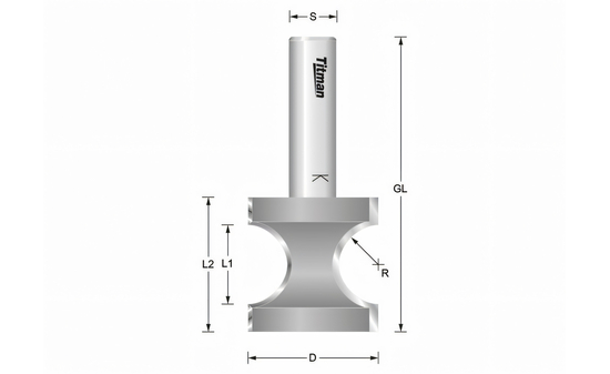 Halbstabfräser HM Z2 R: 14mm NL: 44mm - sautershop