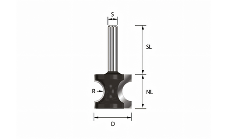 Halbstabfräser HM Z2 R: 6mm NL: 30mm - sautershop