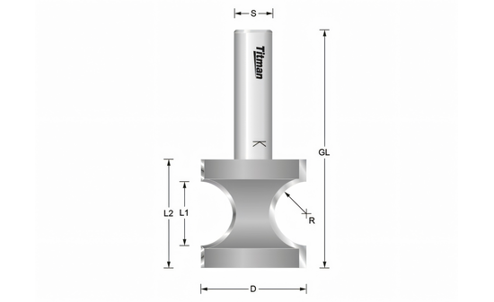 Halbstabfräser HM Z2 R: 18mm NL: 53mm - sautershop