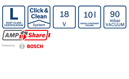 BOSCH GAS 18V-10 L Professional Akku-Staubsauger B-0-601-9C6-302 3