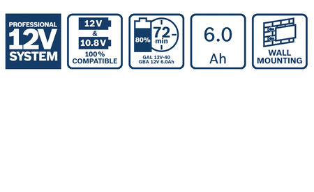 BOSCH 2x12V6.0Ah+GAL12V-40 Professional Starter-Set B-1-600-A01-B20 1