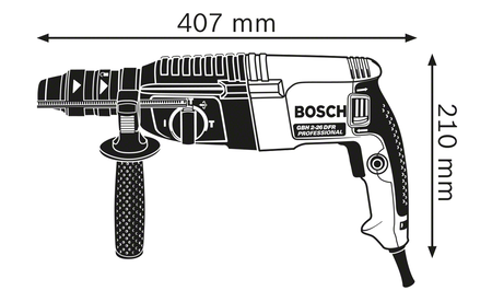 BOSCH GBH 2-26 F Professional Bohrhammer mit SDS plus B-0-611-2A4-000 2