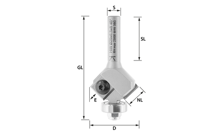 Fasefräser mit Wendeplatten 45° E-20293 2