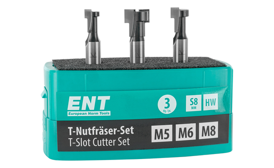 T-Nutfräser Set 3-teilig M5 - M6 - M8 E-09003