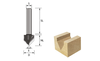 V-Nut- und Schriftenfräser HW (HM) 90° D6,35 E-12084 1