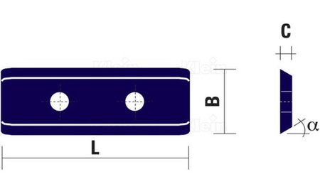 Plaque réversible DIA 30 x 12 x 1,5 mm KLE-Z055-033-NKD 1