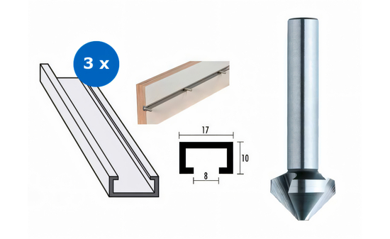 3x Aluminium-Profilschiene 1200 mm inklusive Kegelsenker - sautershop | © sauter GmbH