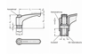 Verstellbarer Klemmhebel mit Gewindebuchse M8 - 4 Stück - sautershop | © sauter GmbH