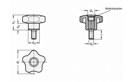 Sterngriffschraube mit Gewinde M10 - 4 Stück - sautershop | © sauter GmbH