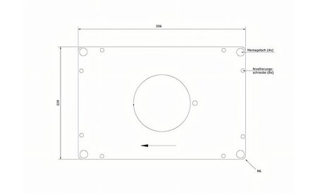 Einlegeplatte Alu ELP1.0 vorgebohrt für Triton - sautershop | © sauter GmbH