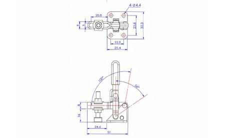 Senkrechtspanner mit waagrechter Grundplatte - sautershop | © sauter GmbH