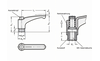 Verstellbarer Klemmhebel mit Gewindebuchse M6 - 4 Stück - sautershop | © sauter GmbH