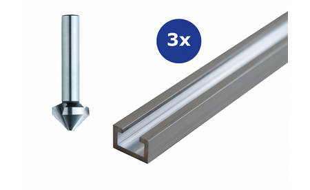 3x Aluminium-Profilschiene 1000 mm &  Kegelsenker - sautershop | © sauter GmbH